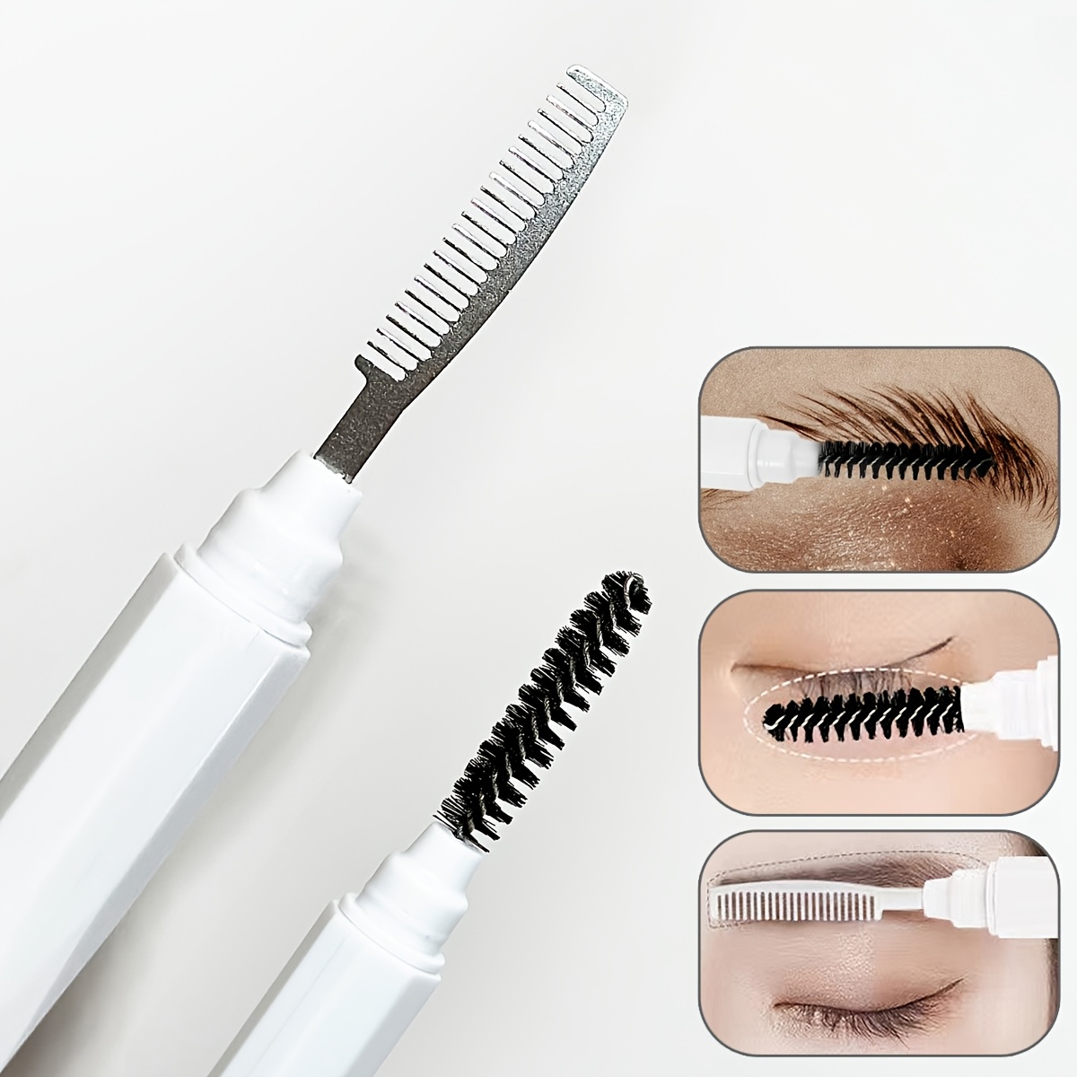 Comb Fine Tooth - مشط مزدوج الرأس للحواجب والرموش، فرشاة