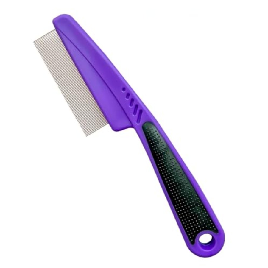 Comb Fine Tooth - مشط للبراغيث بمقبض مطاطي، مشط للبراغيث