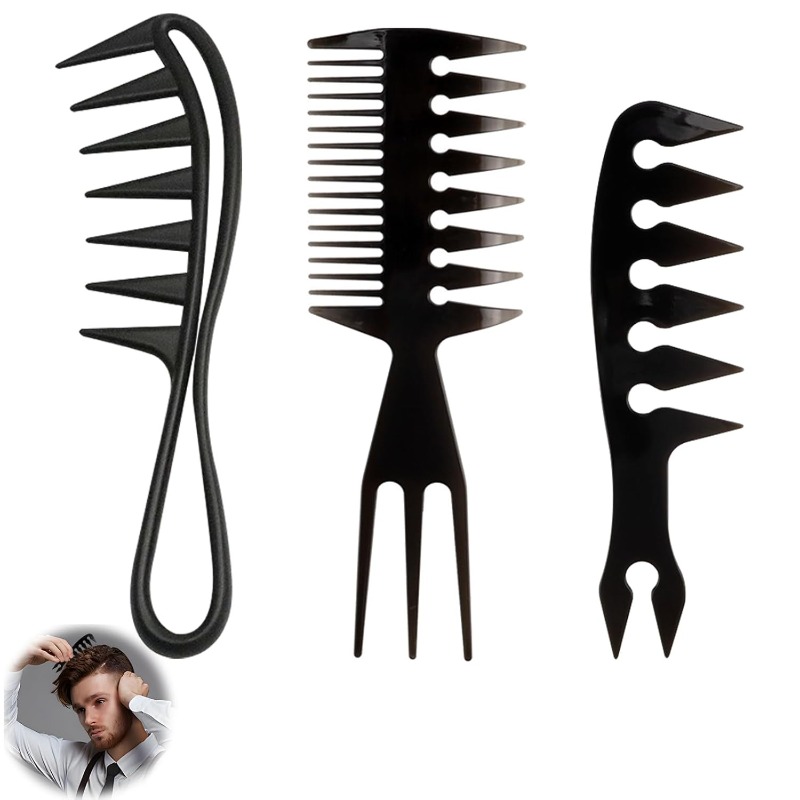 1/3 قطعة مشط شعر واسع الأسنان  - مراجعة Mens Grooming Barber وسعره
